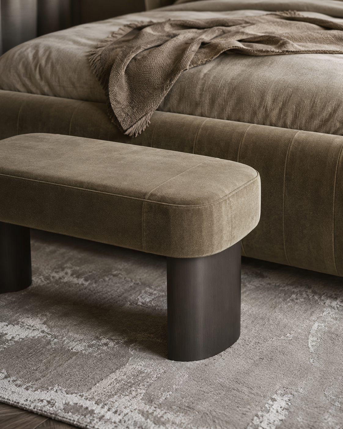 ONICE upholstered bed and foot stool by DEKATO LIVING - image 7