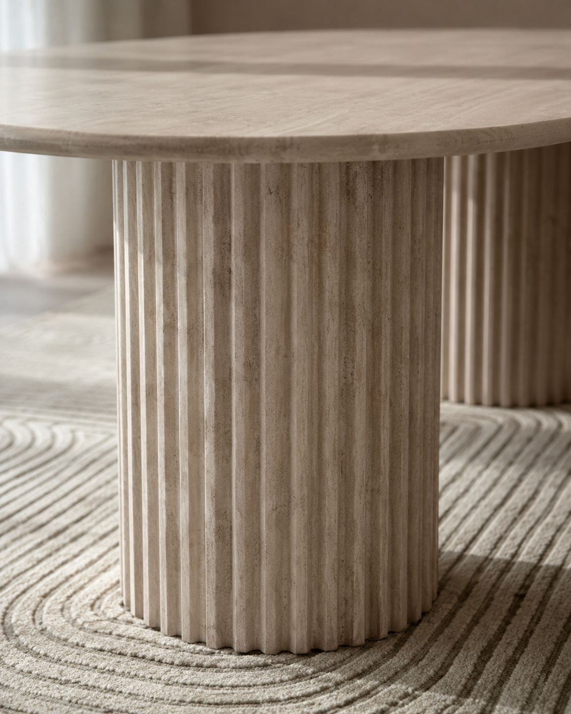 TODI travertine dining table by DEKATO LIVING - image 2