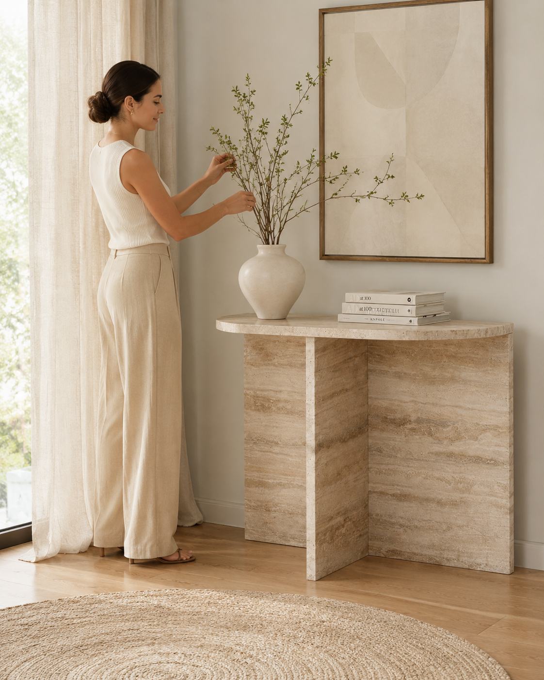 OPUS silver travertine console by DEKATO LIVING - image 6