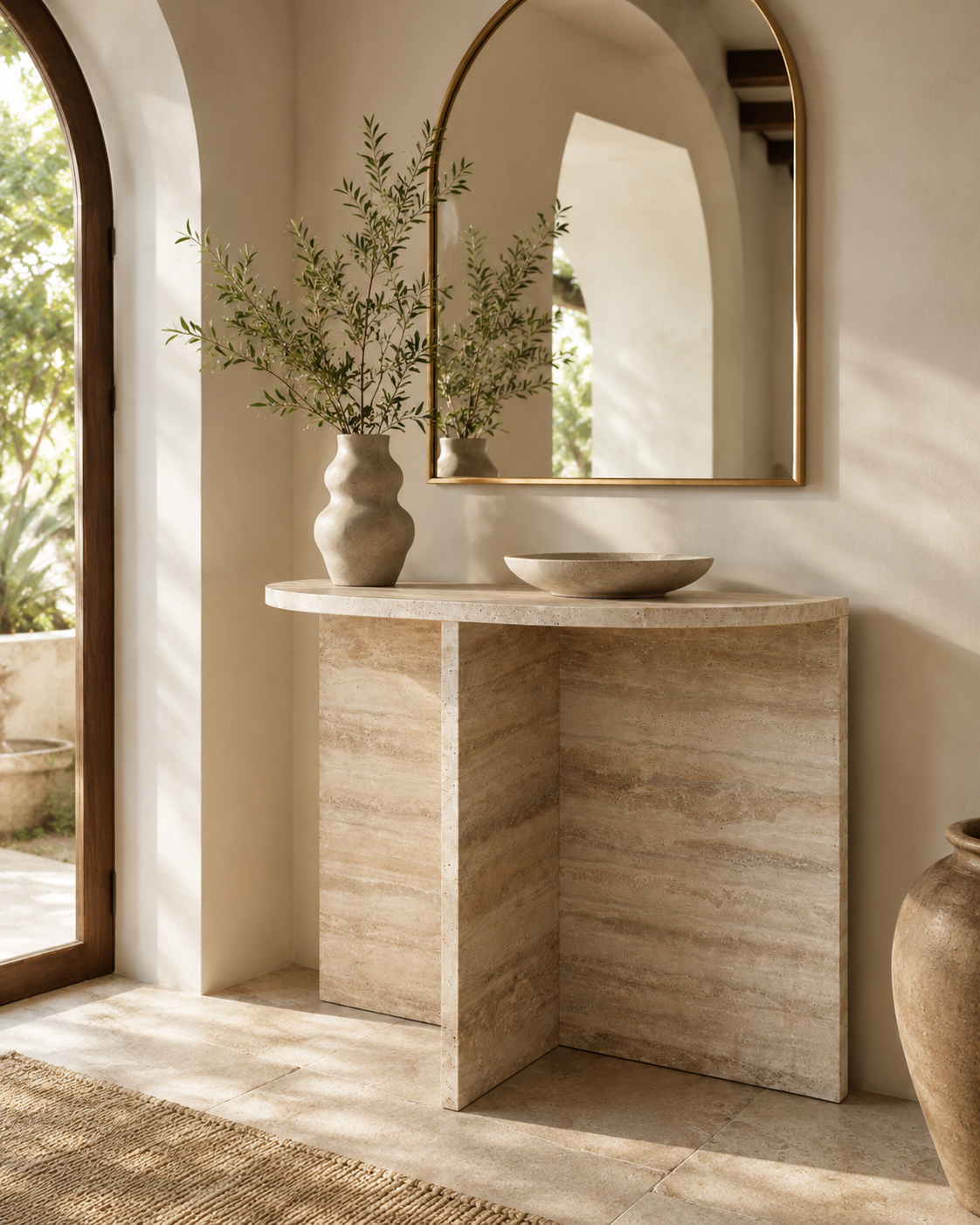 OPUS silver travertine console by DEKATO LIVING - image 8