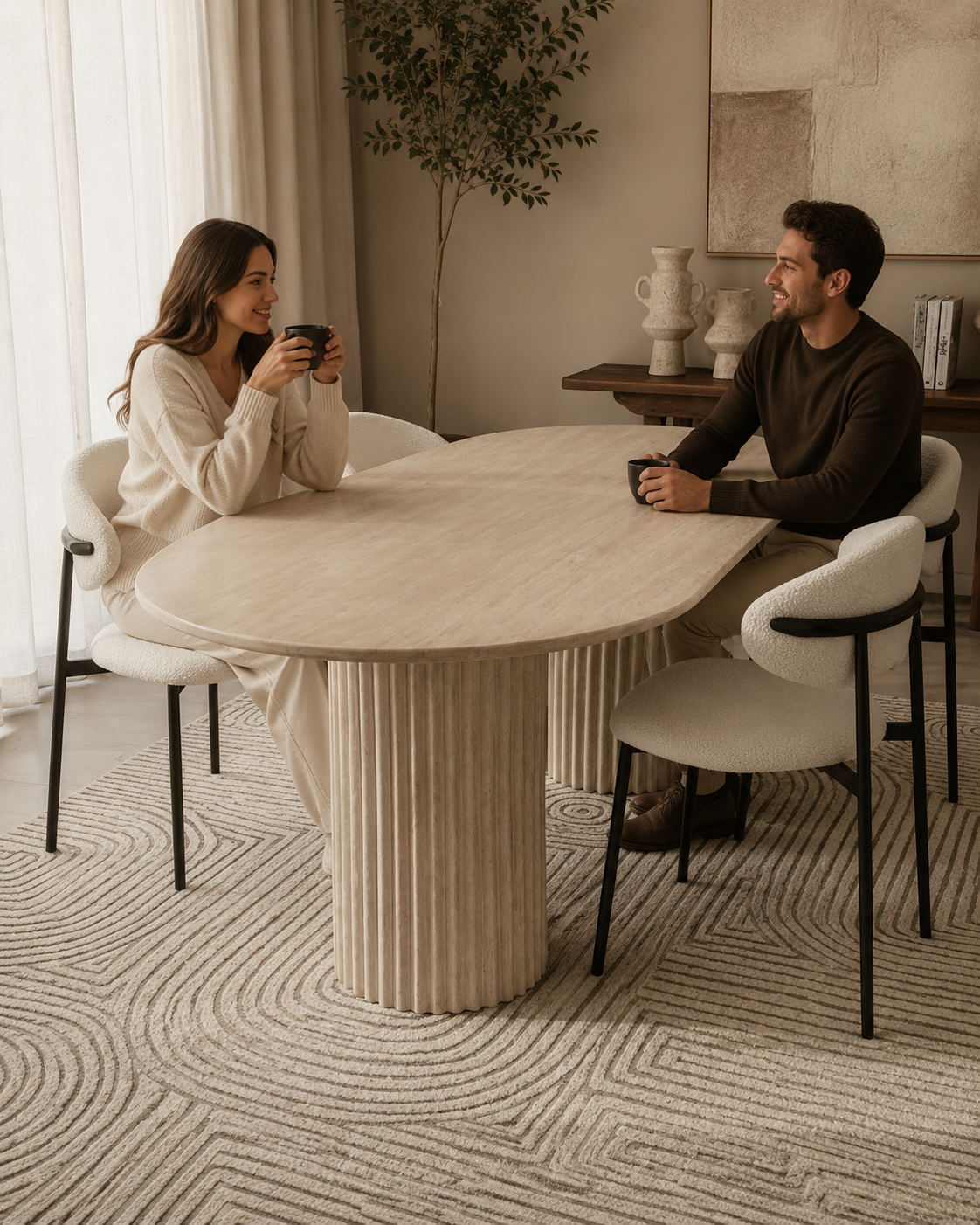 TODI travertine dining table by DEKATO LIVING - image 9