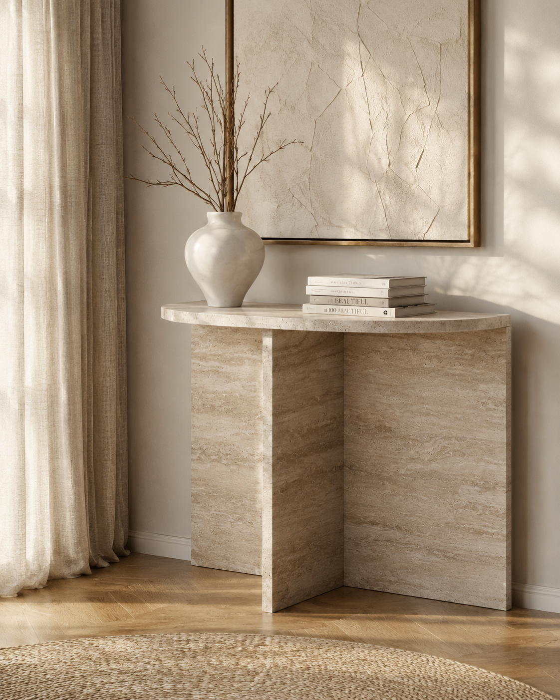 OPUS silver travertine console by DEKATO LIVING - image 9