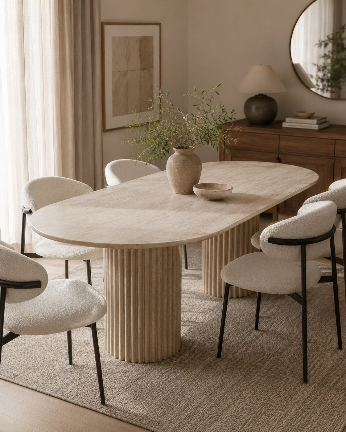 TODI travertine dining table by DEKATO LIVING - image 4