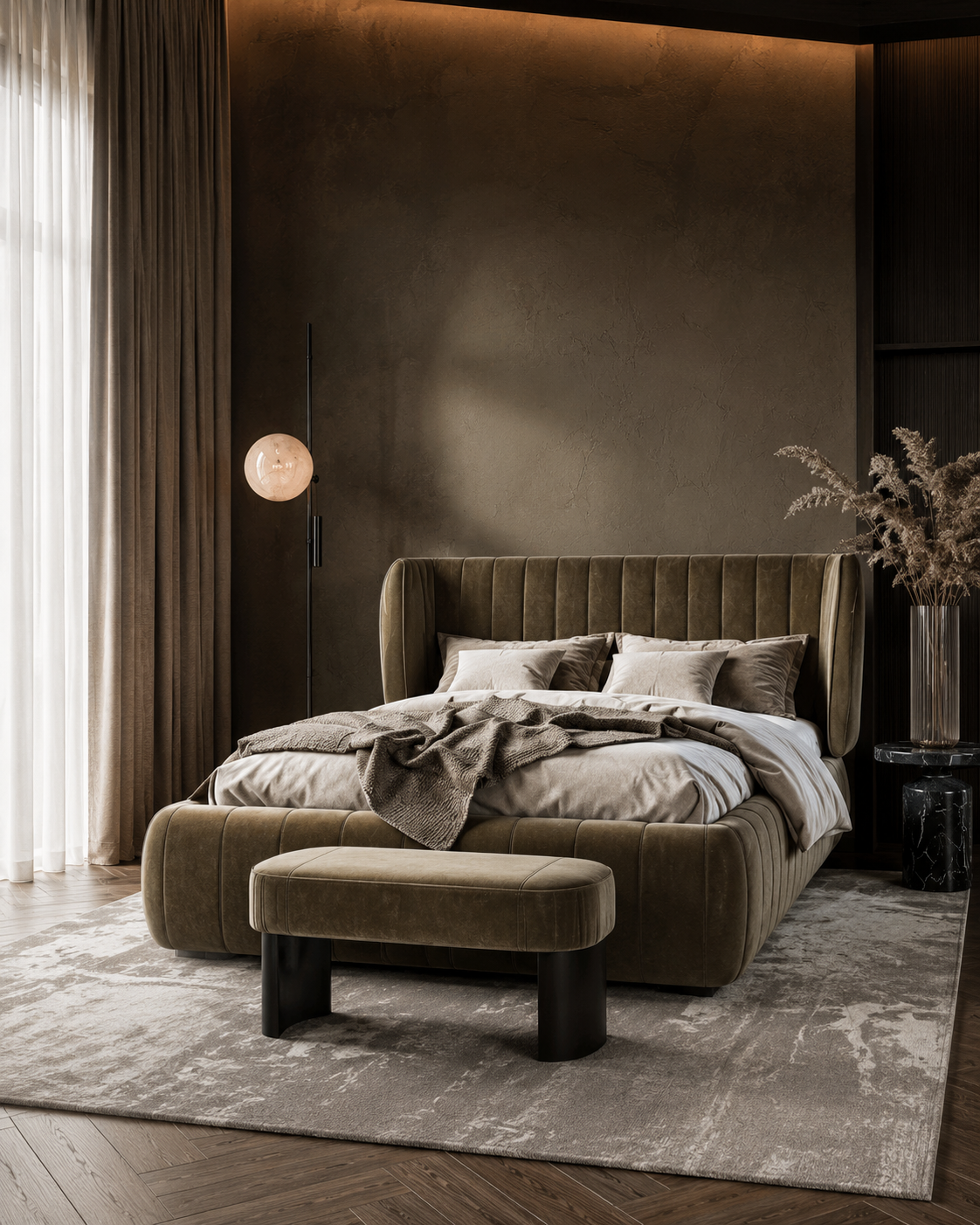 ONICE upholstered bed and foot stool by DEKATO LIVING - image 5