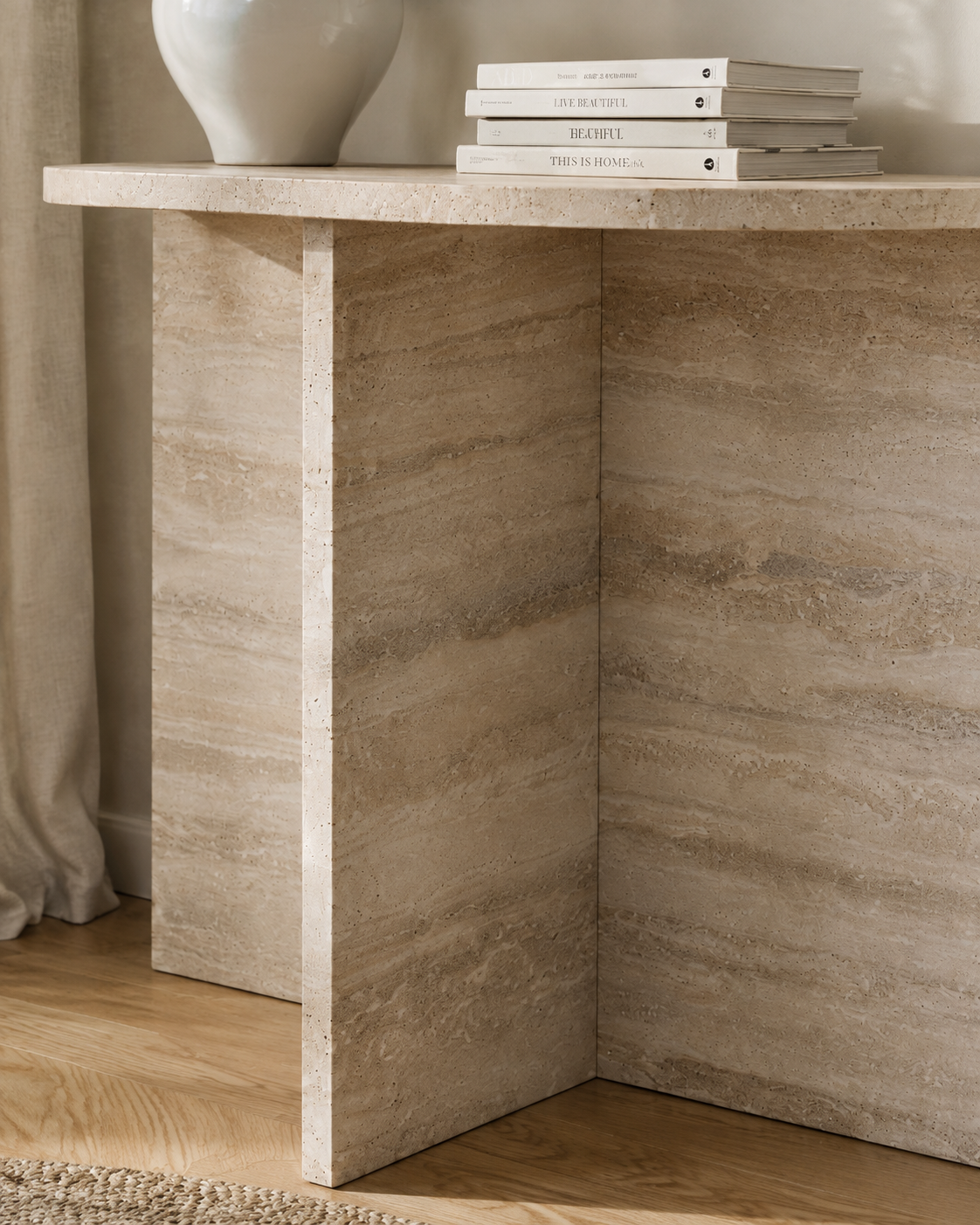 OPUS silver travertine console by DEKATO LIVING - image 7