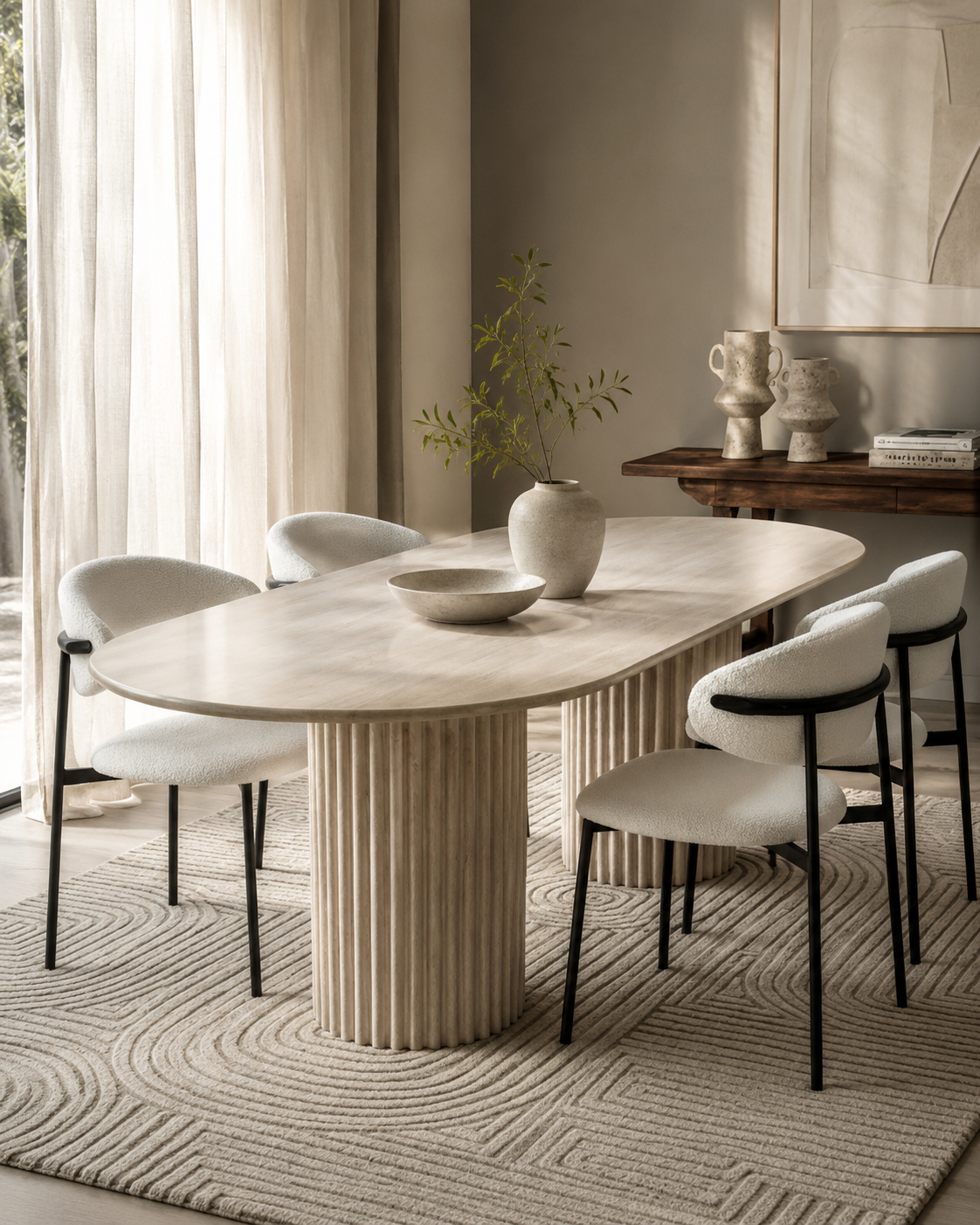 TODI travertine dining table by DEKATO LIVING - image 8