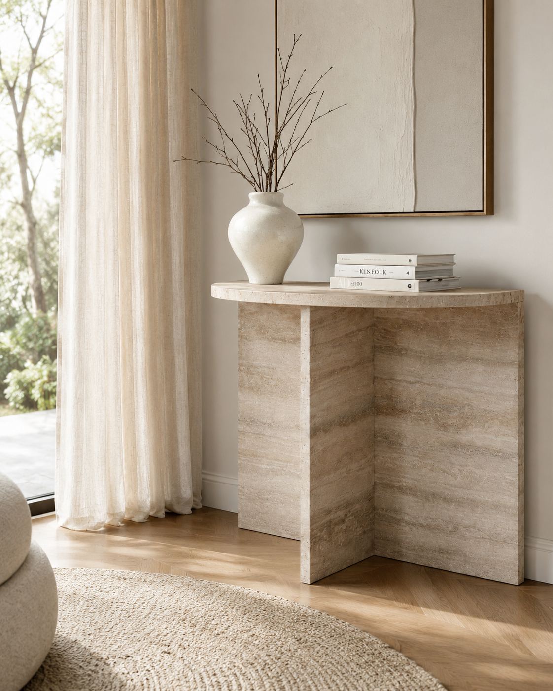 OPUS silver travertine console by DEKATO LIVING - image 5