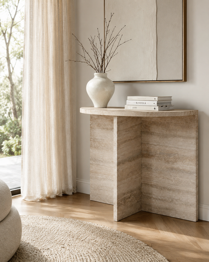 OPUS silver travertine console by DEKATO LIVING - image 5
