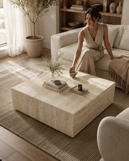 MALIBU travertine coffee table - image 1