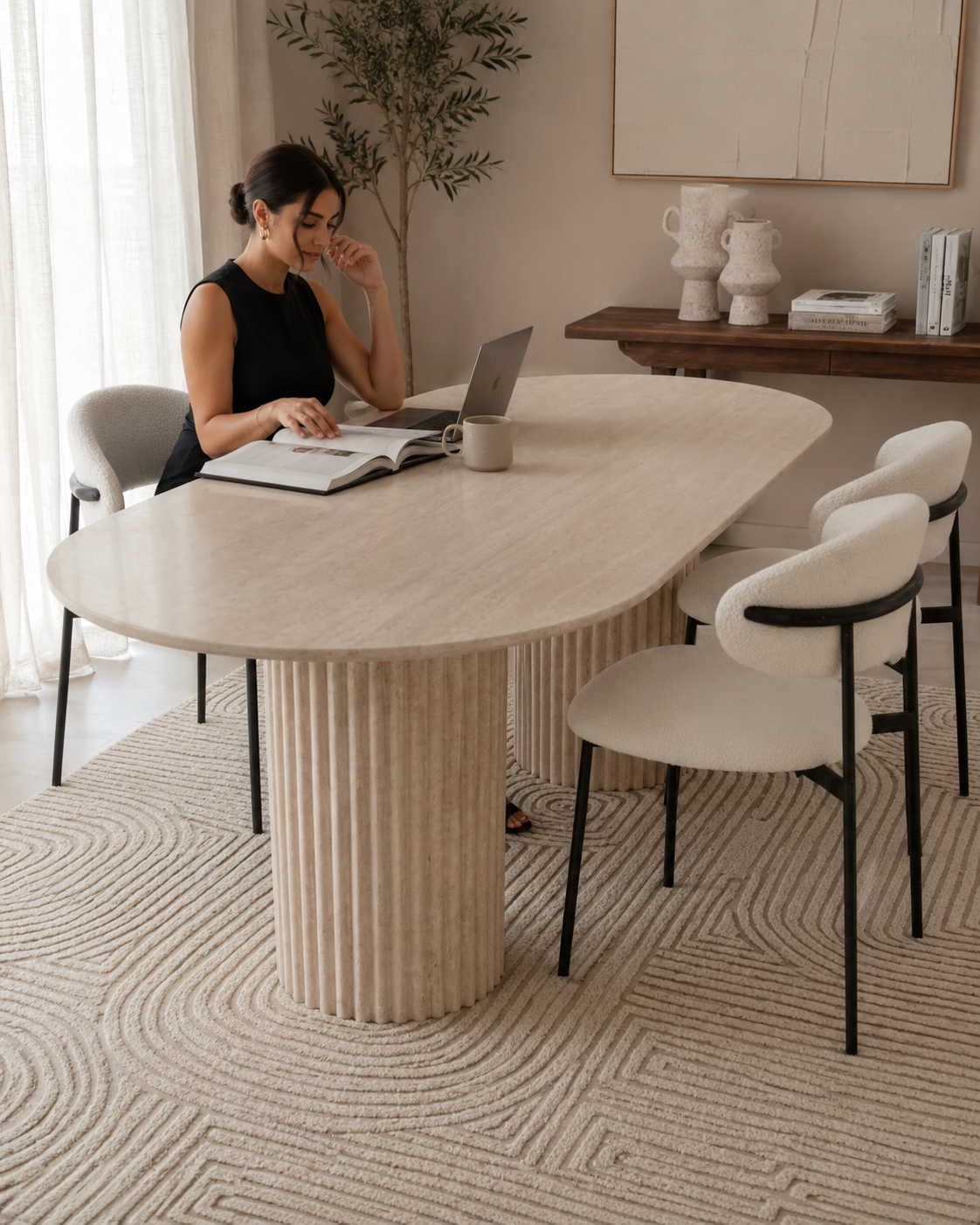 TODI travertine dining table by DEKATO LIVING - image 10