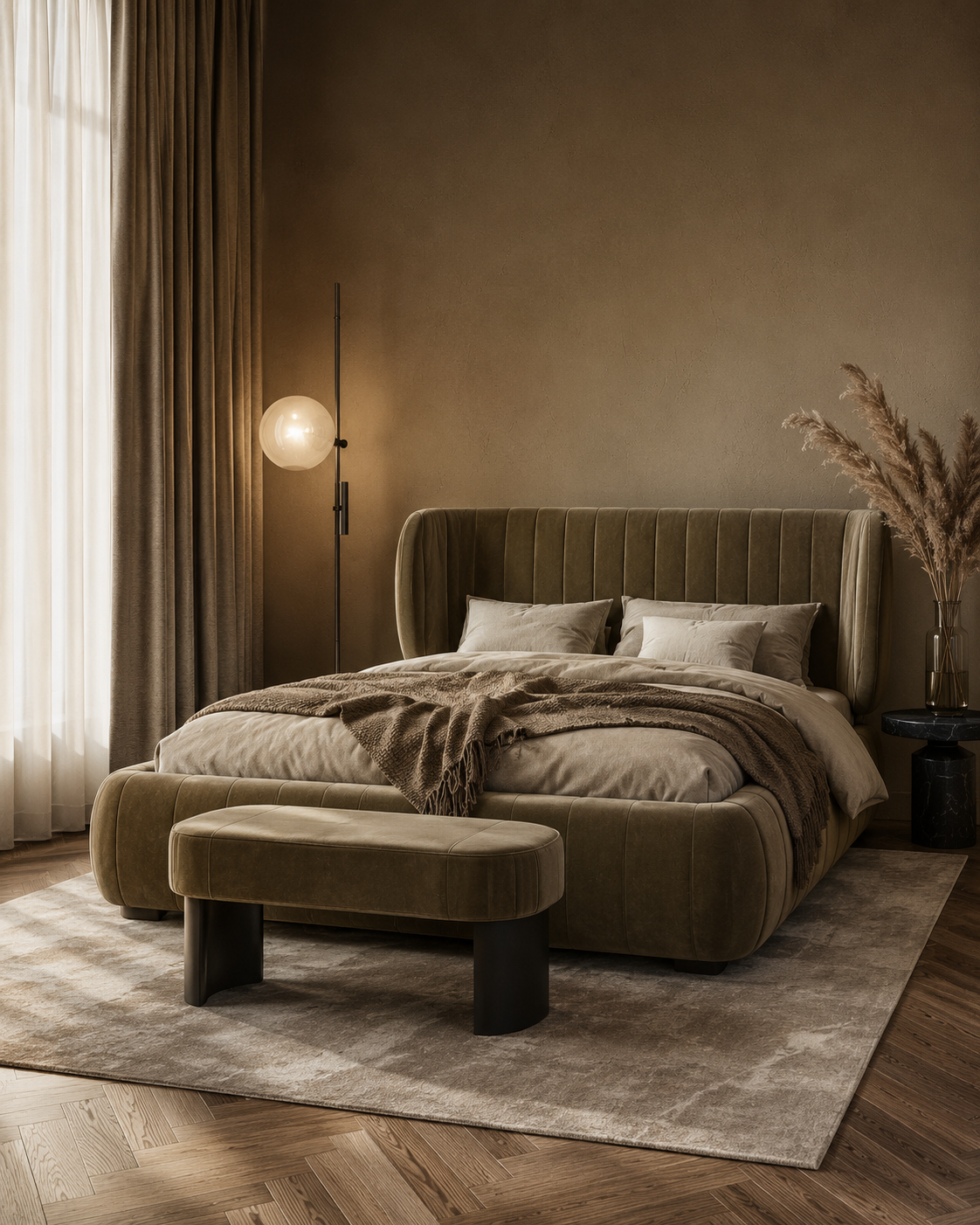 ONICE upholstered bed and foot stool by DEKATO LIVING - image 10